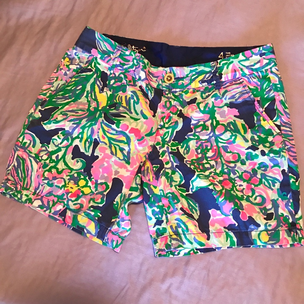 Lilly Pulitzer Multicolor Floral Print Shorts - Pink, Green, Navy